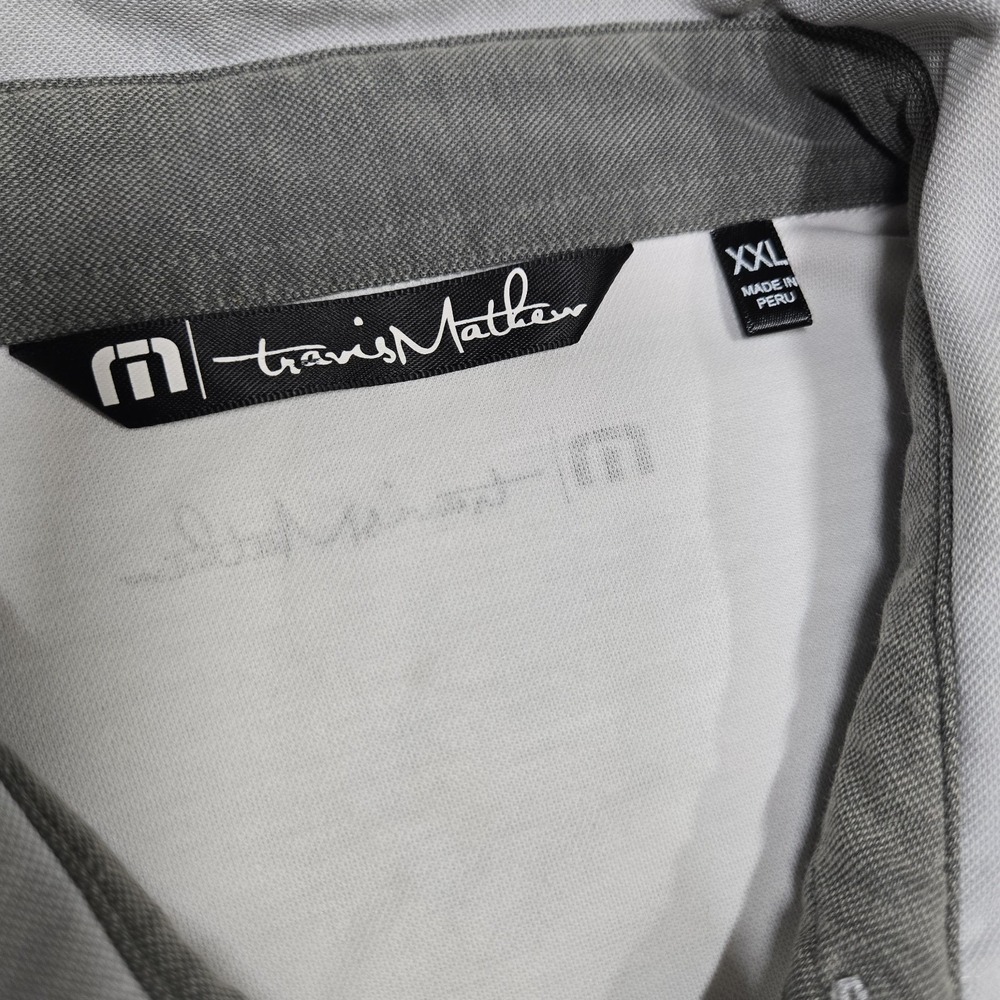 Travis Mathew Shirt Mens XXL White Lightweght Golf Polo Qatar Golf Association - Picture 4 of 9